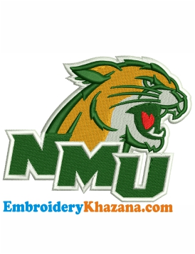 Northern Michigan Wildcats Embroidery Design