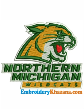 Northern Michigan Wildcats Logo Embroidery Design