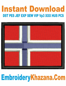 Norway Flag Embroidery Design
