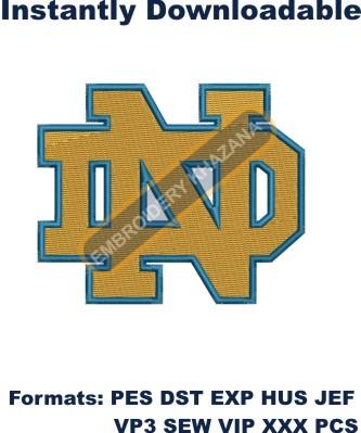 Notre Dame Logo Embroidery Design