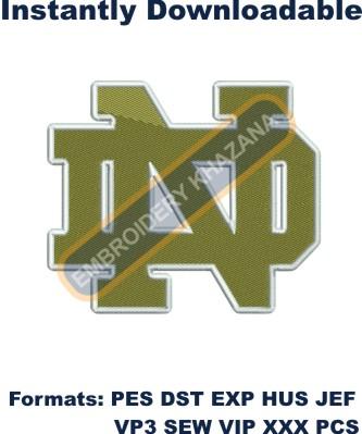 Notre Dame football logo embroidery design