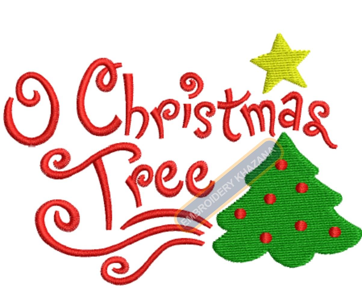 Embroidery Design O Christmas Tree Instant Download