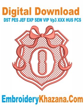 Embossed Monogram O Embroidery Design