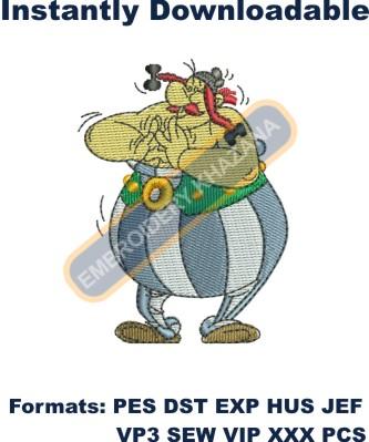 Obelix Asterix Embroidery Design