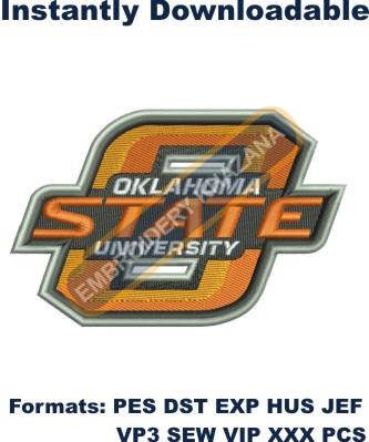 Oklahoma State Basketball Embroidery Design