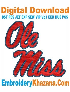 Ole Miss Rebels Embroidery Design