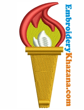 Olympic Torch Embroidery Design
