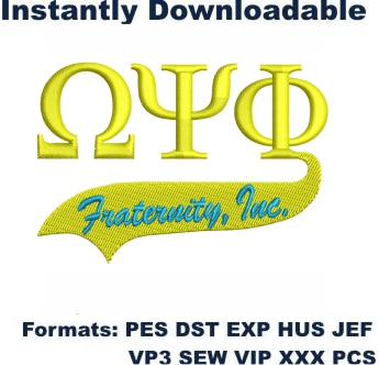 Omega Psi Phi Fraternity Logo Embroidery Design