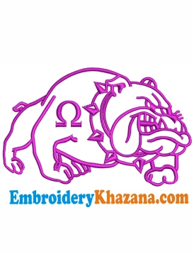 Omega Psi Phi Bulldog Embroidery Design