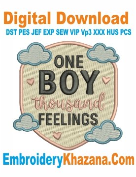 One Boy Thousand Feelings Embroidery Design