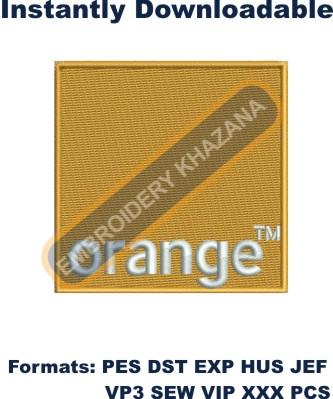 Orange Logo Embroidery Design