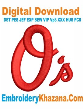 Orioles 3D Puff Embroidery Design
