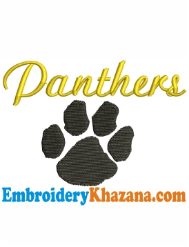 Panthers Paw Embroidery Design