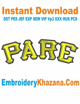 Free Pare Yellow Color 3D Puff Embroidery Design
