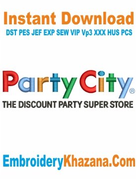 Party City Logo Embroidery Design