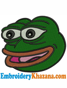 Pepe The Frog Embroidery Design