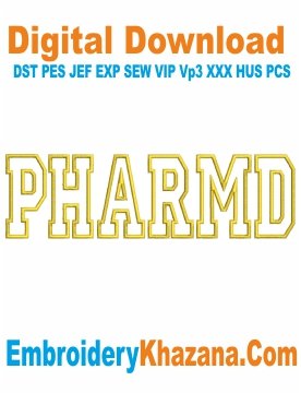 Pharmd Embroidery Design