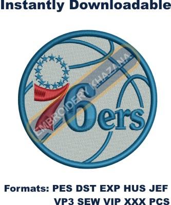 Philadelphia 76Ers Logo embroidery design