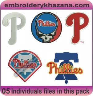 Philadelphia Phillies Logo Embroidery Degins Bundle
