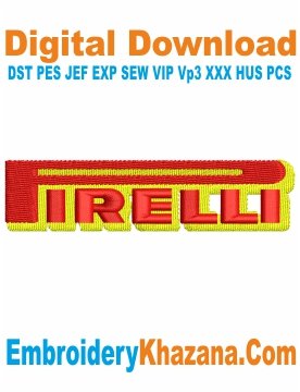 Pirelli Tyre Logo Embroidery Design