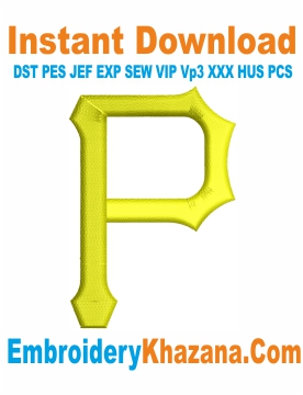 Pittsburgh Pirates P 3D Cap Embroidery Design
