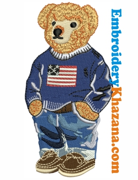 Polo Teddy Bear Embroidery Design