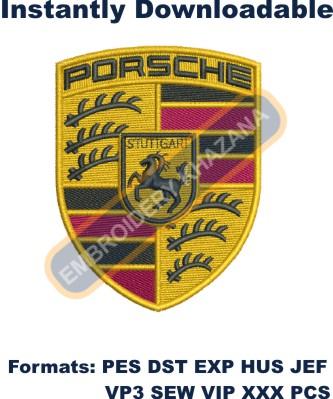 Porsche Car Logo Embroidery Design