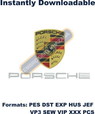 Buy Porsche Logo Embroidery Dst Pes File online in USA