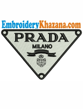 Prada Logo Embroidery Design | Prada Triangle Logo Embroidery Patterns