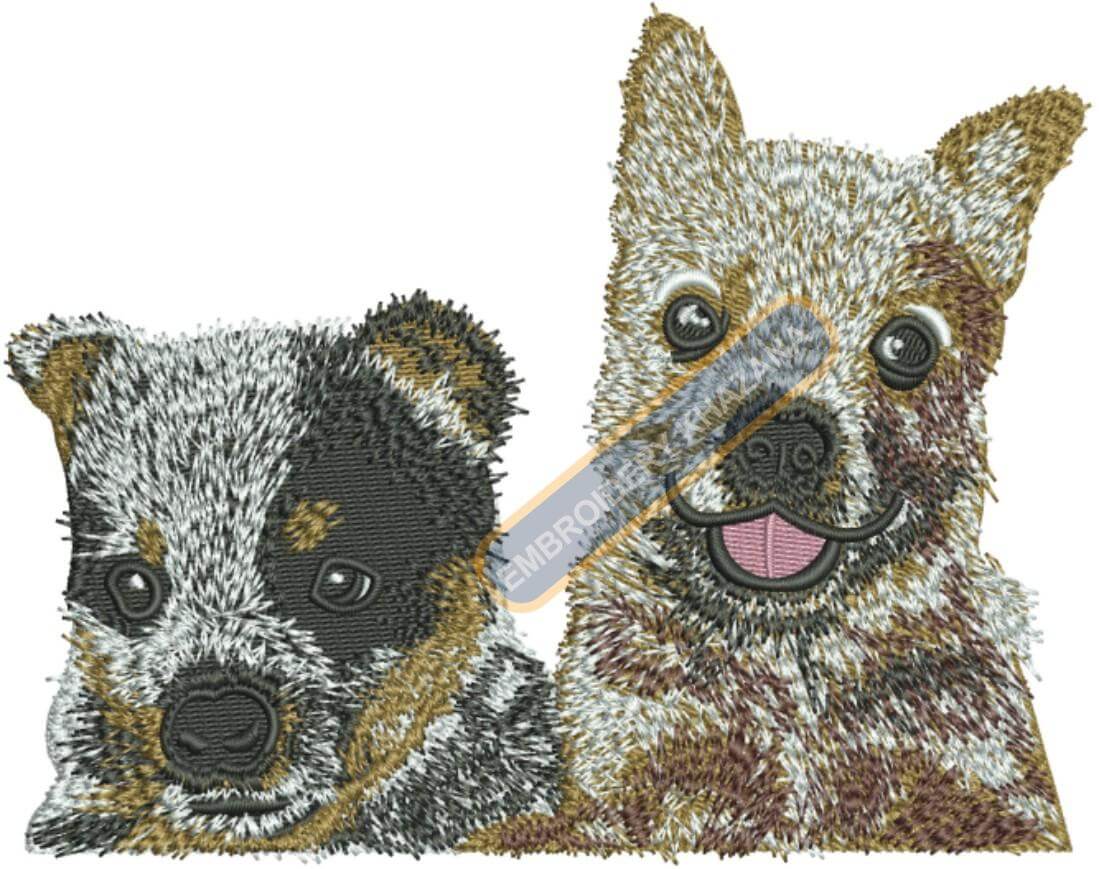 Puppies Embroidery Design