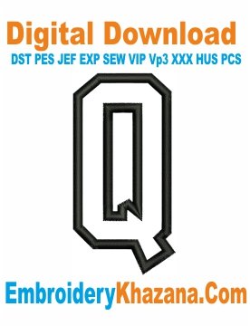 Q Letter Applique Embroidery Design