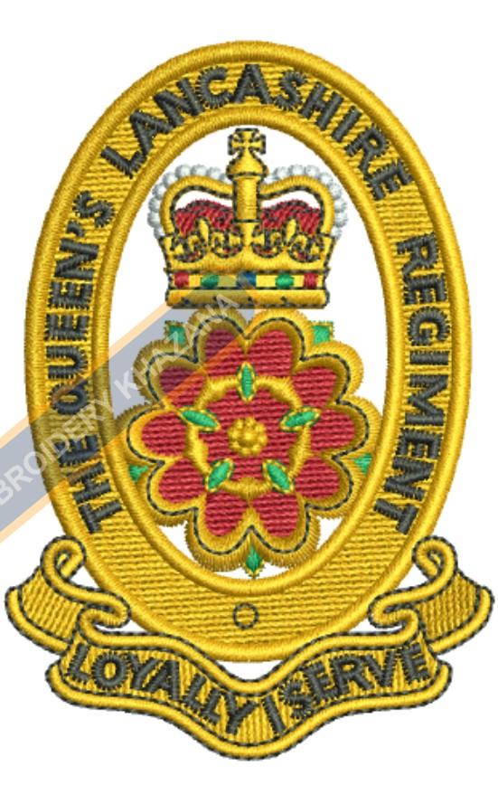 Queen Lancashire Regiment Badge Embroidery Design