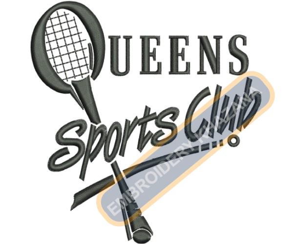 Queen Sports Club Embroidery Design