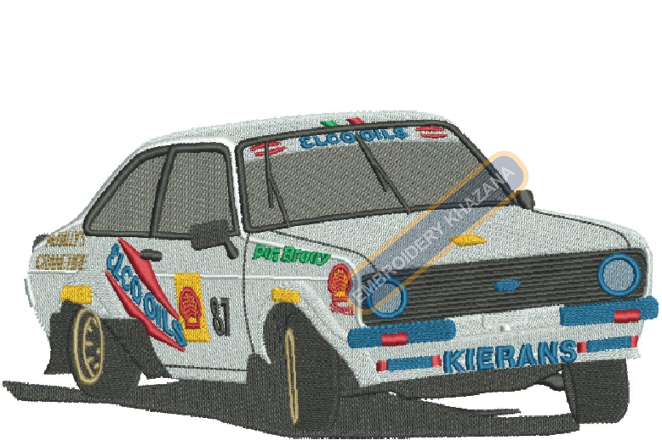 Racing Car Embroidery Design