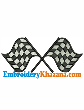Racing Flag Embroidery Design