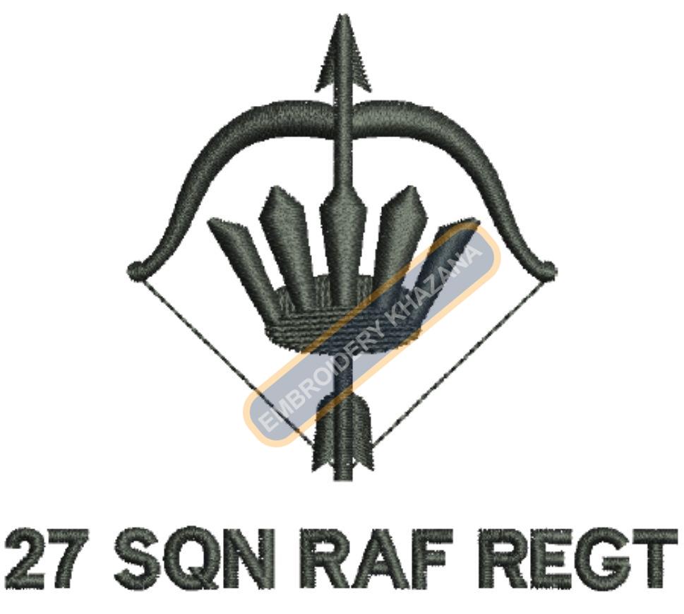 Raf Regiment 27 Squadron Badge Embroidery Design