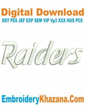 Raiders 3D Puff Embroidery Patterns