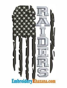 Raiders Football Logo Embroidery Design