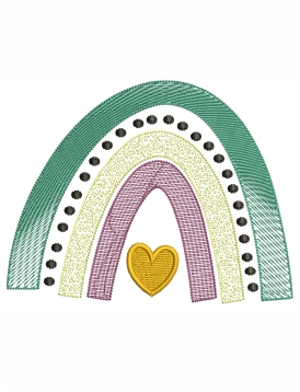 Rainbow Love Embroidery Design