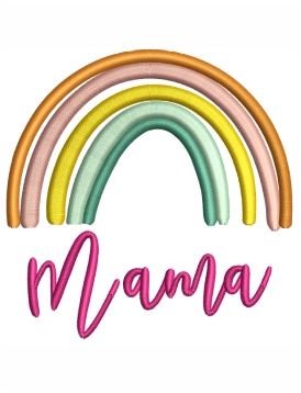 Rainbow Mama Embroidery Design