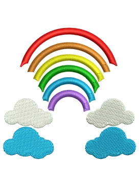 Rainbow Cloud Embroidery Design