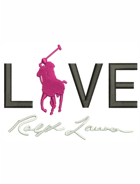 Ralph Lauren Logo Live Pony Embroidery Design
