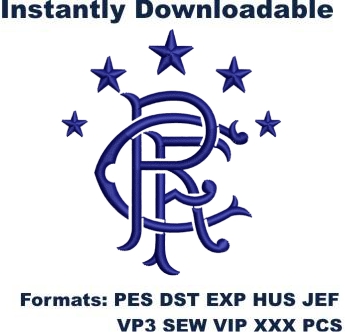 Rangers FC logo embroidery design