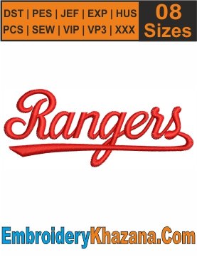 Texas Rangers Embroidery Files