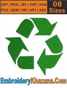 Recycling Symbol Embroidery Design