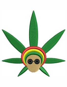 Reggae Weed Embroidery Design
