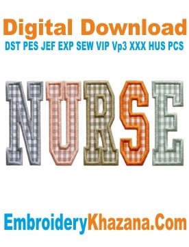 Registered Nurse Applique Embroidery Design