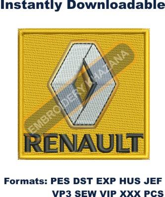 Renault Car Logo Embroidery Design