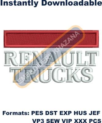 Renault Trucks Logo Embroidery Design