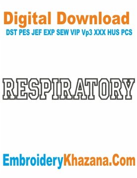 Respiratory Embroidery Design